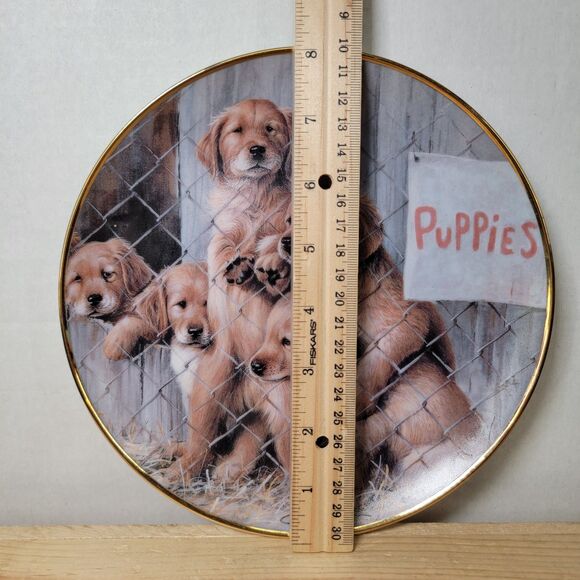 Franklin Mint A.S.P.C.A. Ltd Ed Fine Porcelain Collector's Plate "Adopt A Puppy" - Picture 4 of 4